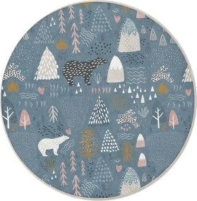 Син детски килим подходящ за пране ø150 cm Forest Land – Mila Home
