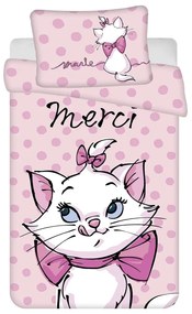 Розово памучно детско спално бельо 100x135 cm Marie Cat "Merci" – Jerry Fabrics