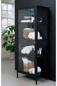 Черна метална витрина 58x160 cm Carmel – Unique Furniture