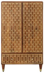 358314 vidaXL Висок шкаф, 60x33x100 см, мангово дърво масив