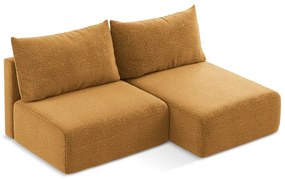 Оранжев разтегателен ъглов диван с място за съхранение (десен ъгъл) Kalena – Makamii