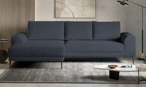 Ъглов диван Holland Mini-тъмно сив-ляв