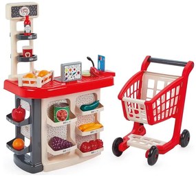 Ecoiffier - Магазин с количка за пазаруване 3 в 1