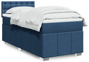 3289215 vidaXL Боксспринг легло с матрак, синьо, 80x200 см, плат