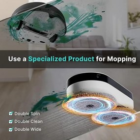 Робот за миене на подове Everybot EDGE 2 RS350, 27W, 210 мл, Мокро/сухо, Автономност до 200 мин, 7 режима, Сензор против падане/блъскане, Бял