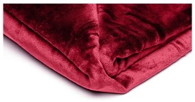 Бургундско червено одеяло от микроплюш , 150 x 200 cm - My House