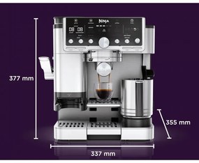 Кафеавтомат 3в1 Ninja Luxe Café Pro ES701EU, 1650W, 15 bar, 250 г, 2 л, Barista Assist, 5 настройки пяна, 9 вида еспресо, Инокс