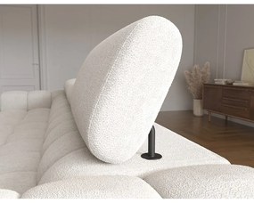 Кремав сгъваем/с място за съхранение ъглов диван от прежда с примки от букле (ляв ъгъл) Felro – ELTAP