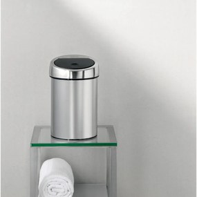 Кош за боклук Brabantia Touch Bin 647217, 3 л, Плавно и безшумно отваряне, Стенен монтаж, Устойчив на пръстови отпечатъци, Инокс