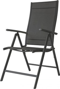 Комплект от 2 черни градински стола, регулируеми в 7 позиции