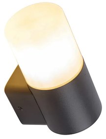 Модерна външна стенна лампа черна с опалов абажур IP44 - Odense