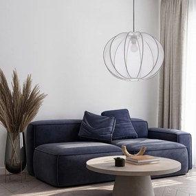 Бяло висящо осветително тяло с текстилен абажур ø 52 cm Mellow – Candellux Lighting