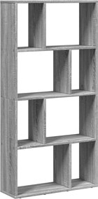 858152 vidaXL Библиотека, сив сонома, 60x20x120,5 см, инженерно дърво