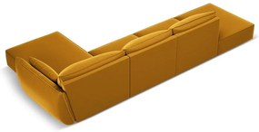Кадифен ъглов диван в цвят горчица (десен ъгъл) Vanda – Mazzini Sofas