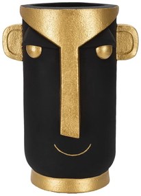 Висока ваза от полирезин в черно и златно 40 cm Tribal - Mauro Ferretti