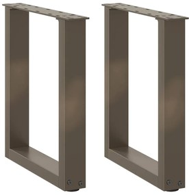 4013151 vidaXL Крака за масичка за кафе, U-образни, 2 бр., естествена стомана, 28 x (42-43) см, стомана