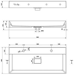Бял двоен умивалник от отлят мрамор 96x44 cm Godiva – Sapho