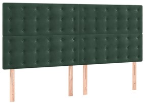 3116829 vidaXL Табла за легло, тъмнозелена, 180x5x118/128 см, кадифе