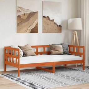 844409 vidaXL Дневно легло без матрак, восъчнокафяв, 80x200 см, бор масив
