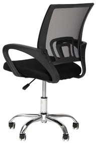 Ергономичен офис стол в черно с метална основа