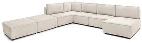 Кремав променлив велурен U-образен ъглов диван Nihad modular - Bobochic Paris