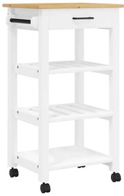 376081 vidaXL Кухненска количка "MONZA" 48x40x88,5 см борово дърво масив