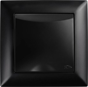Единичен контакт със заземяване и капаче с рамка OSTE JNH005-G Black