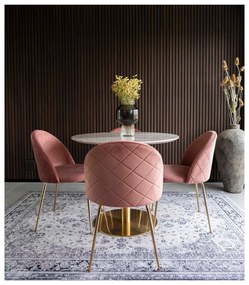 Кръгла маса за хранене с мраморен плот ø 90 cm Bolzano - House Nordic