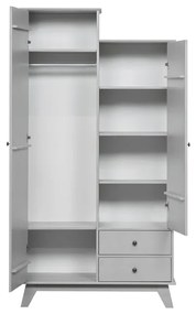 Светлосив детски гардероб от борова дървесина 98x190 cm Lily - WOOOD