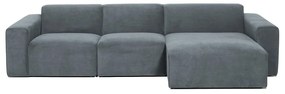 Сив ъглов диван от рипсено кадифе (десен ъгъл) Sting – Scandic