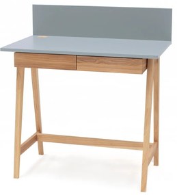 Сиво бюро с основа от ясенова дървесина, дължина 85 cm Luka - Ragaba