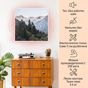 Klarstein Wonderwall Air Art Smart, инфрачервен нагревател, 60 х 60 см, 350 W, апликация, гора