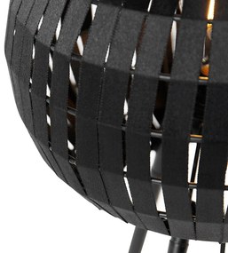 Модерна триножна настолна лампа черна - Zoë