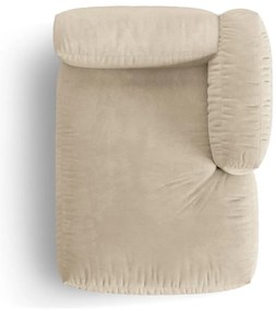 Бежов кадифен модул за диван (десен ъгъл) Martina – Micadoni