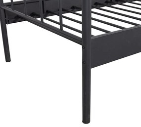 Черно единично легло с решетка 90x200 cm Moos - WOOOD