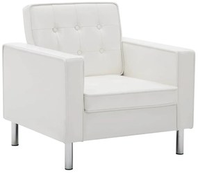 247019 vidaXL Фотьойл, бял, 75x70x75 см, изкуствена кожа