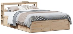 3306339 vidaXL Рамка за легло с табла, 150x200 см, борово дърво масив