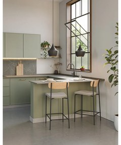 Черни/кафяво-сиви бар столове в комплект 2 бр. (височина на седалката 66 cm) Adriana – Marckeric