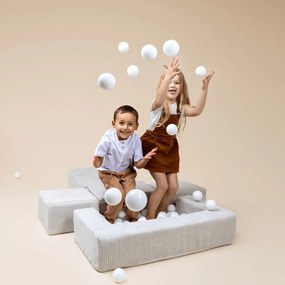Кремаво велурено игрище от пяна 100x35x40 cm Montessori – Meowbaby