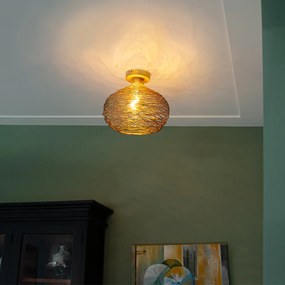 Дизайнерска Плафониера Златиста Стомана - Сарела