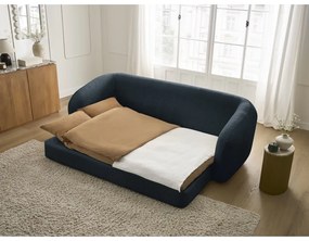 Тъмносин шенилов сгъваем диван 228 cm Neyo – Bobochic Paris