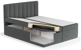 Тъмносиво боксспринг легло с място за съхранение 180x200 cm Novento – Maison de Rêve