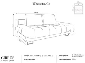Кралско син триместен разтегателен диван с кадифена тапицерия Cirrus - Windsor &amp; Co Sofas