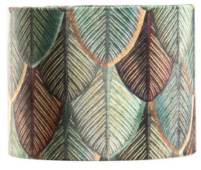 Кадифена абажура с дизайн на листа и златно покритие 18/18/14