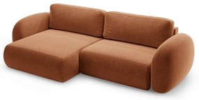Шенилов сгъваем/с място за съхранение ъглов диван в тухлен цвят Tonale – Cosmopolitan Design
