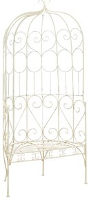 45432 vidaXL Градинска пейка, 95 см, желязо, антично бяло