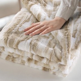 Бежово одеяло от изкуствена кожа 180x220 cm Cheyenne – douceur d'intérieur