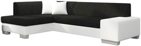 Ъгъл диван Firminio-Left-White - Black
