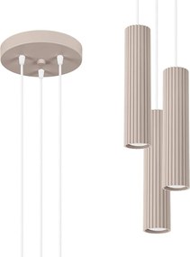 Кафяво-сиво метално висящо осветително тяло ø 19,5 cm Gleam – Sollux