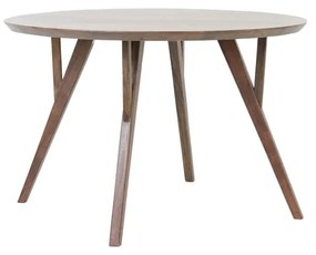 Кафява кръгла трапезна маса с акациев плот ø 140 cm Quenza – Light &amp; Living